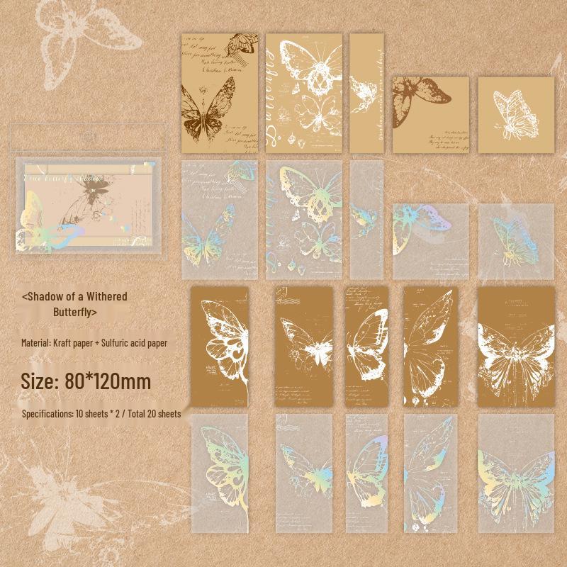 Mu Ran Retro Floating Light Collection: Double Material Pack - 20 Decorative Sheets for Journals.