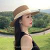 New Summer Visor Hat Flat Top Straw Hat Women's Seaside Beach Sun Protection Woven Sun Hat