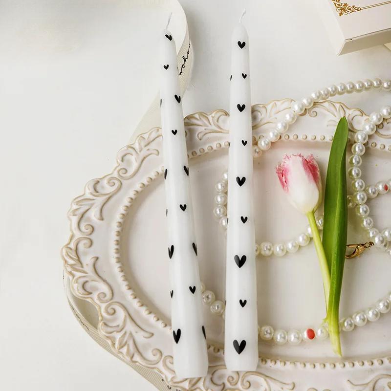 

2 шт. 25 см длинные столбовые печатные свечи - Оптом, Бездымный столбовой воск, Романтичные для свадьбы, Дня святого Валентина и банкета