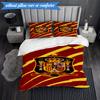 Set Biancheria da Letto 3 Pezzi con Stemma Calcio Spagnolo Gruppo Musicale K-pop, Ideale per Camera da Letto, Dormitorio, Include Copripiumino e 2 Federe, Regali per Fan