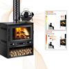 Fireplace Fan Three-headed Fireplace Fan Home Heating Aluminum Alloy Black Color Compact Size Efficient Heat Distribution