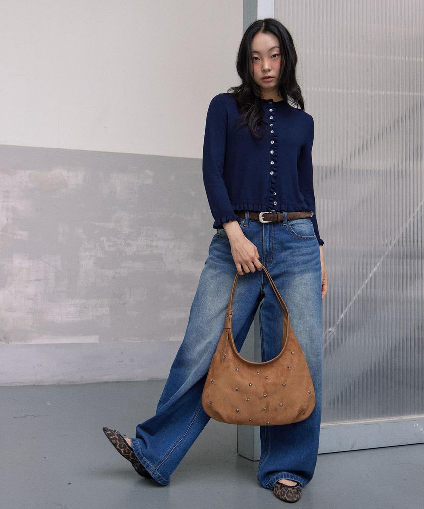 Haveawhale Maro Stud Suede Bag (Be)