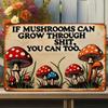 Funny Mushroom Metal Wall Sign Vintage Home Decor Gift for Garden Office Cafe Halloween Housewarming