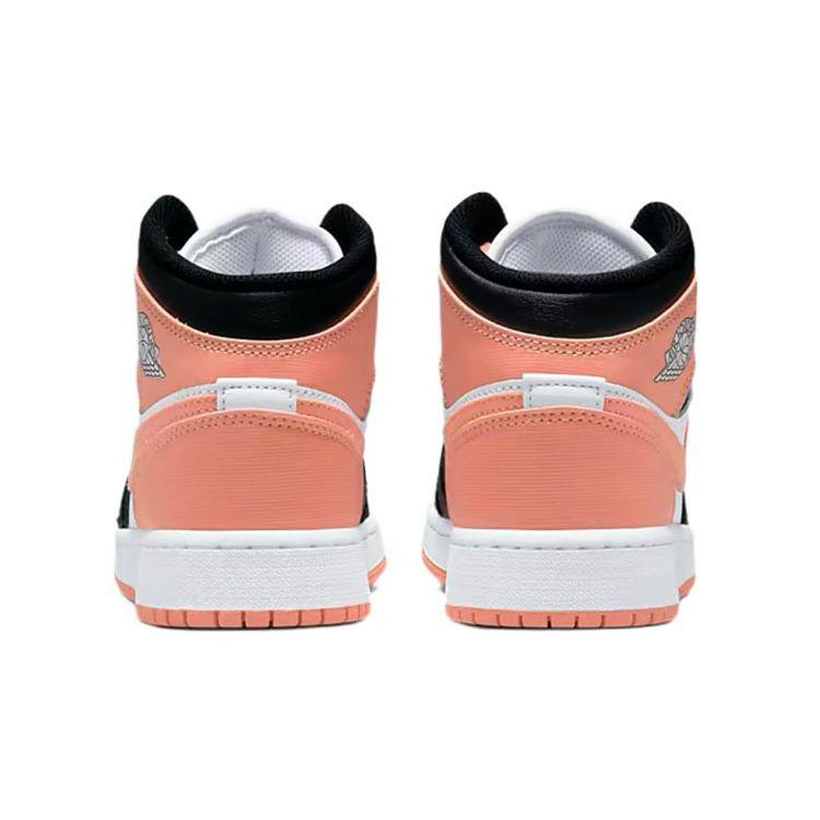Air Jordan 1 Mid GS Hvit Lys Madderrot Barnesneakers Svart DM9077-108