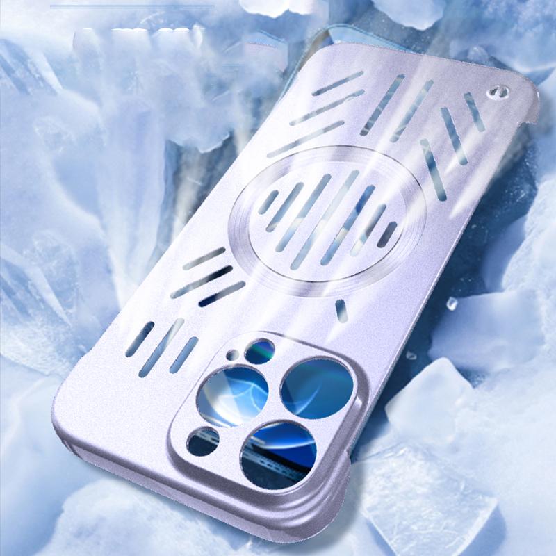 Heat Dissipation Magnetic Phone Case For 17 16 15 14 13 12 11 Pro Max Air For Magsafe Wireless Charging PC Hard Cover