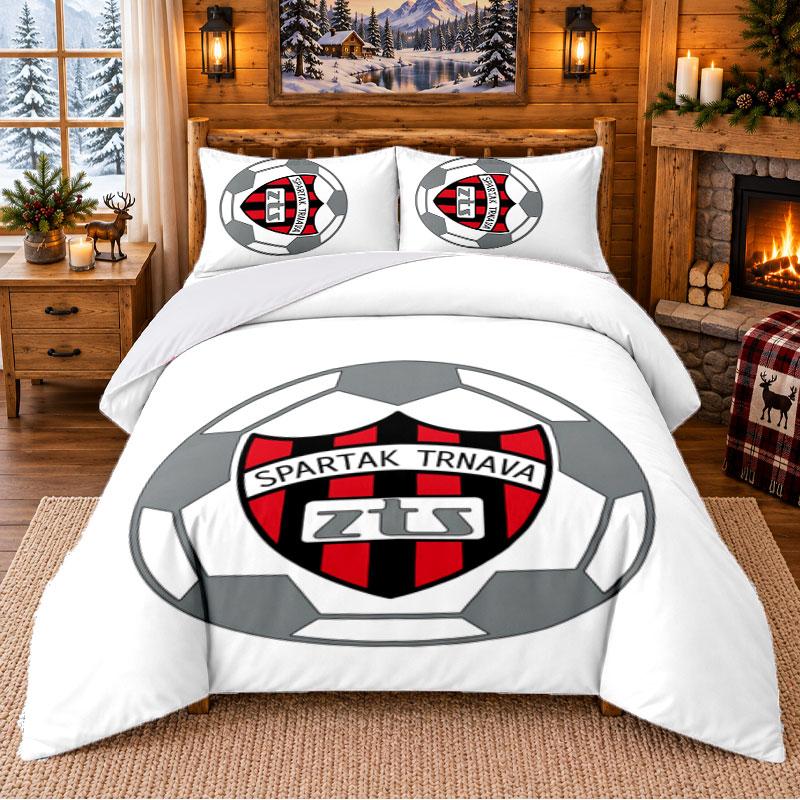 Spartak Trnava Pattern Bedding 3Pcs Set Bed Sheet And Pillowcases For Indoor Bedroom