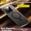 ESCASE Magnetic Shockproof Case for Xiaomi 15 Smartphone, Ultra-Thin Matte Anti-Fingerprint Protective Cover, Translucent Black