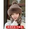 Winter warm artifact women's hat fleece thickened cycling windproof ear protection scarf integrated cold-proof warm pullover hat
