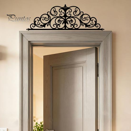 Metal Wall Art Scroll Art, Black Decor, 2D Sculpture for Versatile Decoration Living Room, Elegant Home Decor Hallway Front Porch Bedroom Above