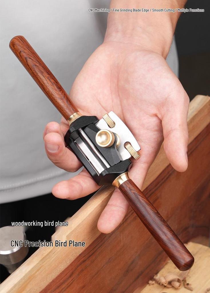 Adjustable Woodworking Bird Plane for Curved and Straight Edges - Mini Shaping Tool with Flat and Round Bottom