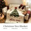 Christmas Tree Themed Throw Tapestry, X‑mas Decor Sofa Cover Bed Runner Holiday Home Decoration
