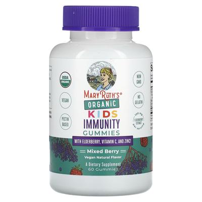 Organic Children's, Immunity Gummies, with Elderberry, Vitamin C and Zinc, Mixed Berry Flavor, 60 Gummies