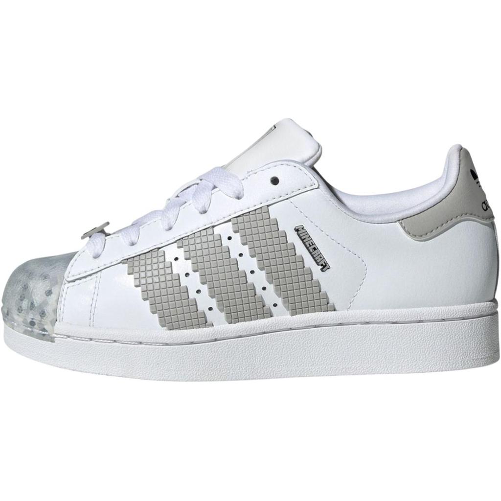 Adidas Minecraft X Superstar J Skeleton Kids Sneakers White Cloud-White Grey-Two JP8082