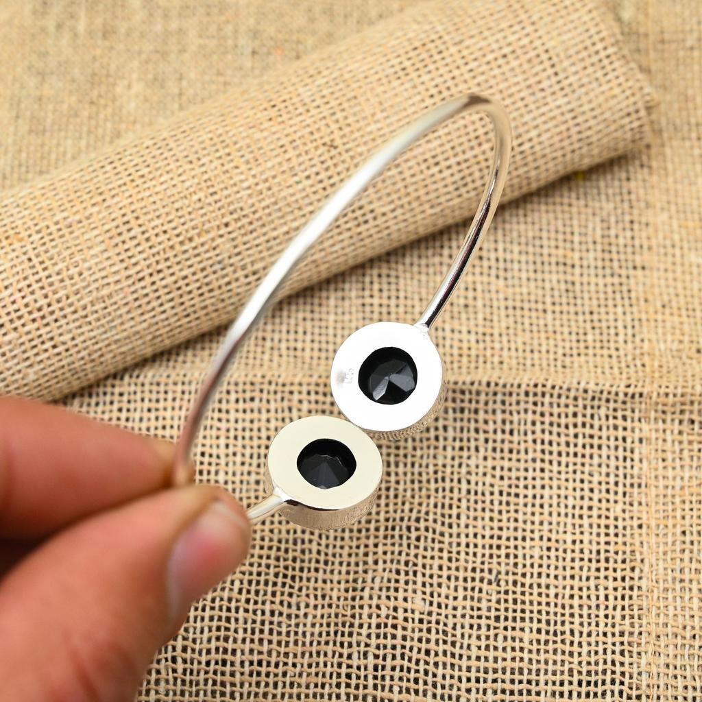 Gorgeous Black Spinel Gemstone Handmade 925 Sterling Silver Jewelry For Wedding Gift