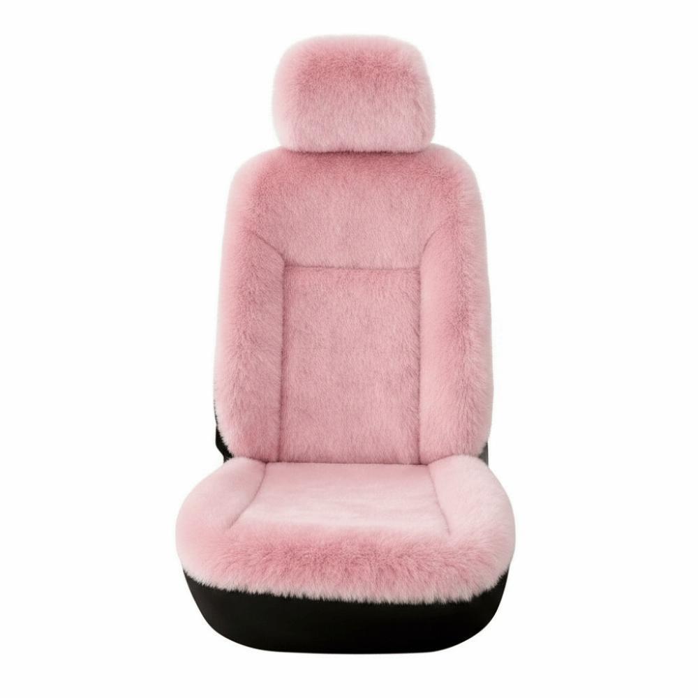 Solid‑color Winter Car Seat Cover Plush Surface Auto Seat Protector  Seat Renovation