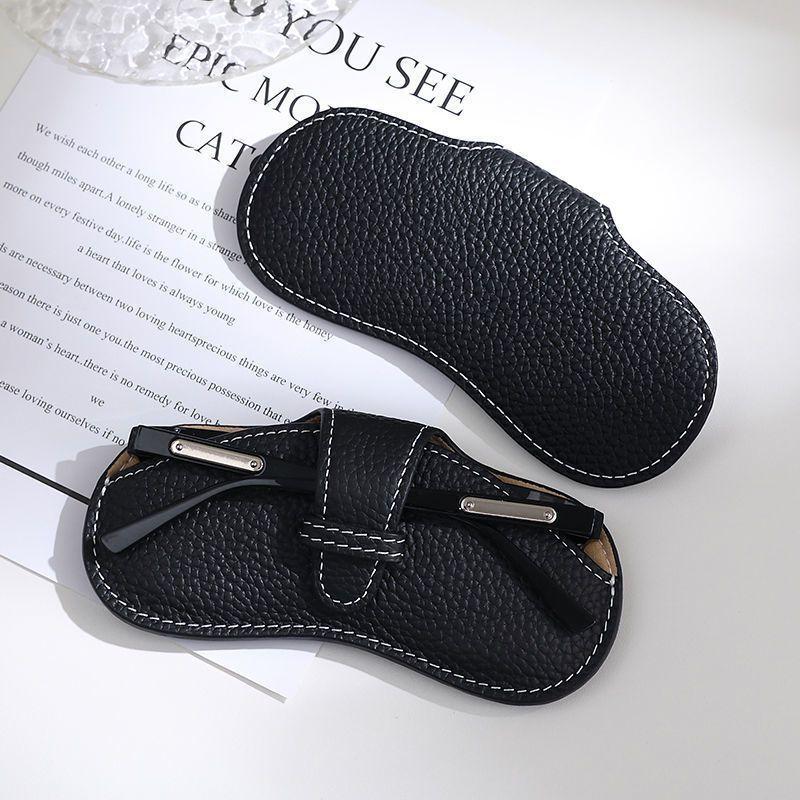Sac à lunettes en cuir souple portable ins étui à lunettes lunettes de soleil de compression pour hommes et femmes sac de rangement pour lunettes de myopie housse de protection