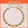Antique Style Metal Waist Chain For Women With Engraved Flower Pattern For All Seasons