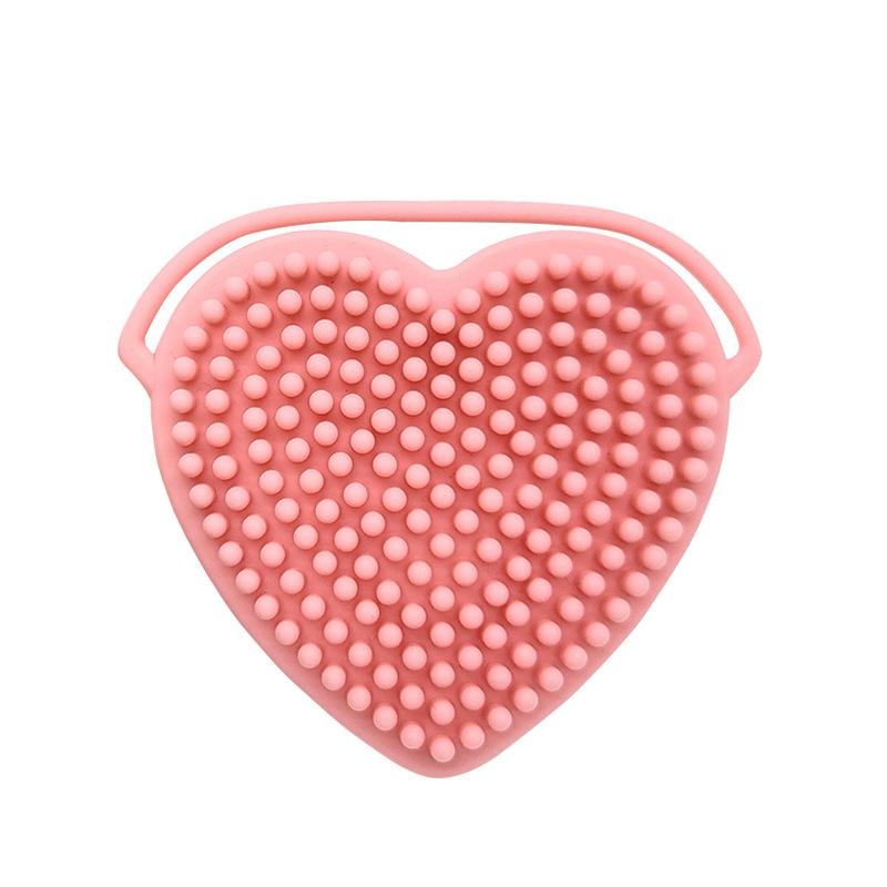 Heart Shaped Silicone Facial Brush Double-sided Scrabber Hanging Brush Soft Cleansing Brush Portable Exfoliating Beauty Brush