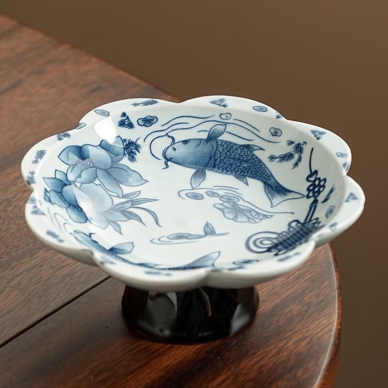 

Высококачественная керамическая тарелка для чая, закусок и фруктов, сине-белого цвета.