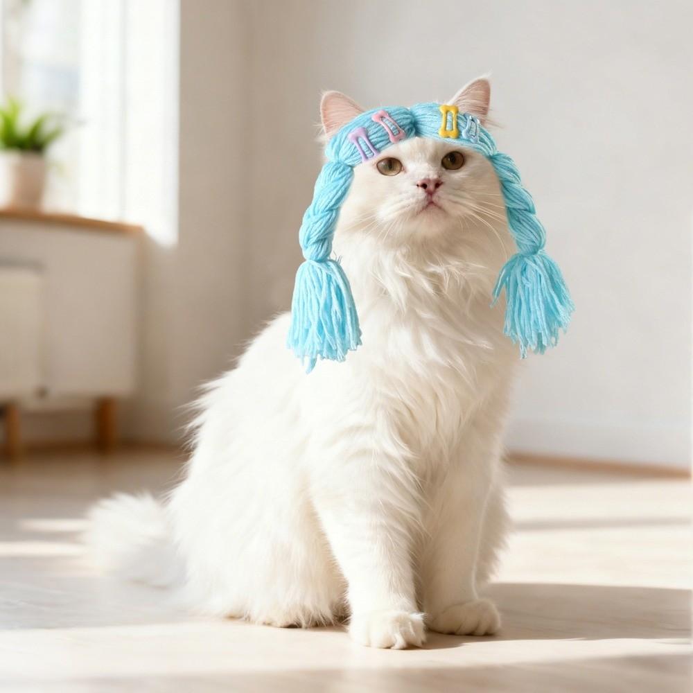 Decorative Cat Wig Funny Pet Costume Decorative Accessory Dog Wig  Daily Styling
