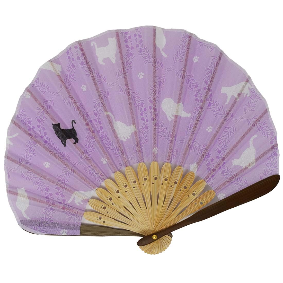 

Cat clam shaped cloth Shojuan fan, fan, 21cm, (purple)