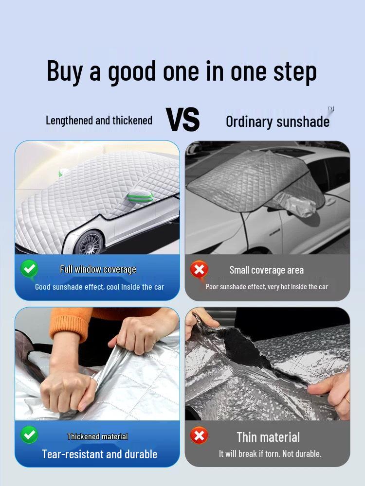 Zesílený univerzální kryt na auto: Ochrana proti krupobití, slunci, horku a dešti Sluneční clona