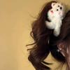Cartoon cute puppy plush grab clip female disc hair back head hairpin large shark clip headdress