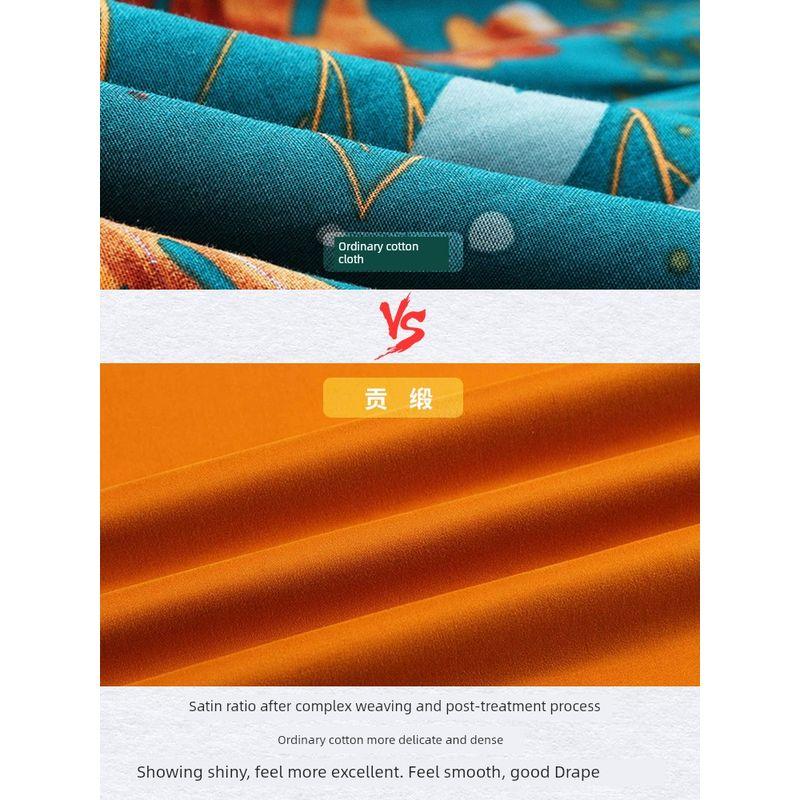 Retro Floral Pajamas Set Women's Summer Silky Rayon Cotton Silk Tribute Satin Long Sleeve Trousers Home Wear Set Women