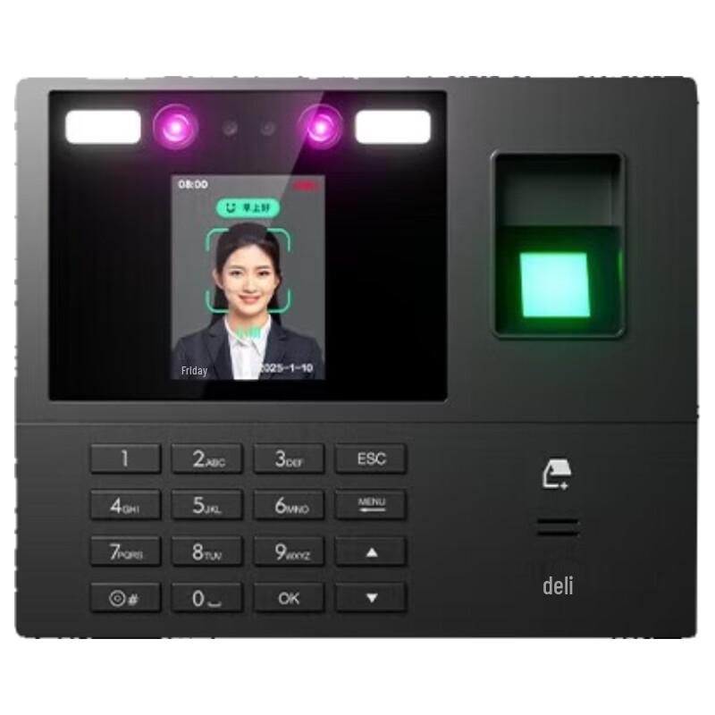

Deli Smart Face Fingerprint Time Attendance Machine CN plug (adapter included)