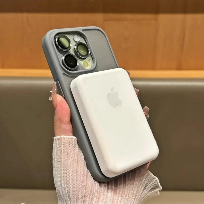 Fulcrum shell is suitable for iphone17 mobile phone case, magnetic suction bracket, skin matte, Apple 14Pro anti-drop protective cover.