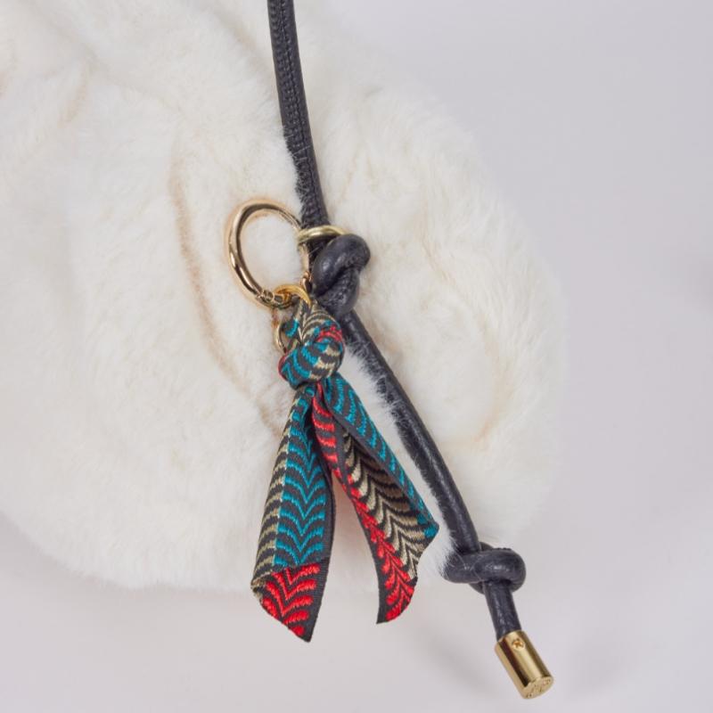 Lala Fur Clutch Crossbody Bag   Ivory  Lala2f140 