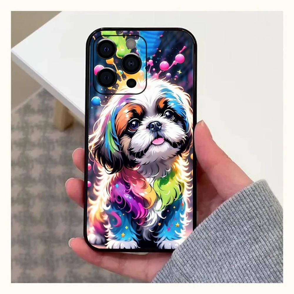 

Ши-тцу Картина Милое Животное Чехол для Телефона Для Apple iPhone 15,14,13,12,11,Pro,X,XS,Max,XR,Plus,Mini Мягкий Черный Чехол iPhone8