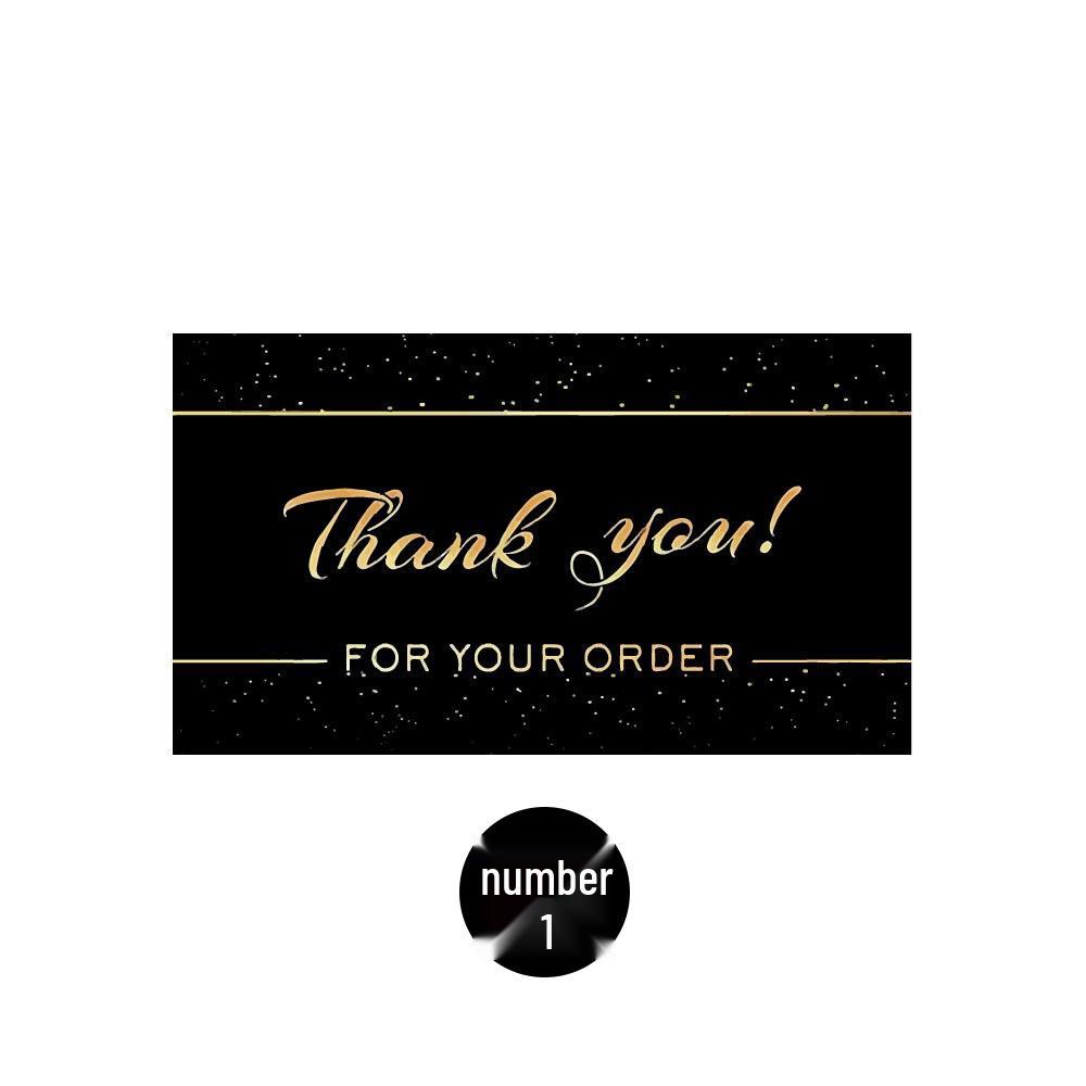 Black Thank You Card with Gold Print (9x5cm) - Creative Gift Card for Flower Shops, Online Stores, Cakes, and Blessings