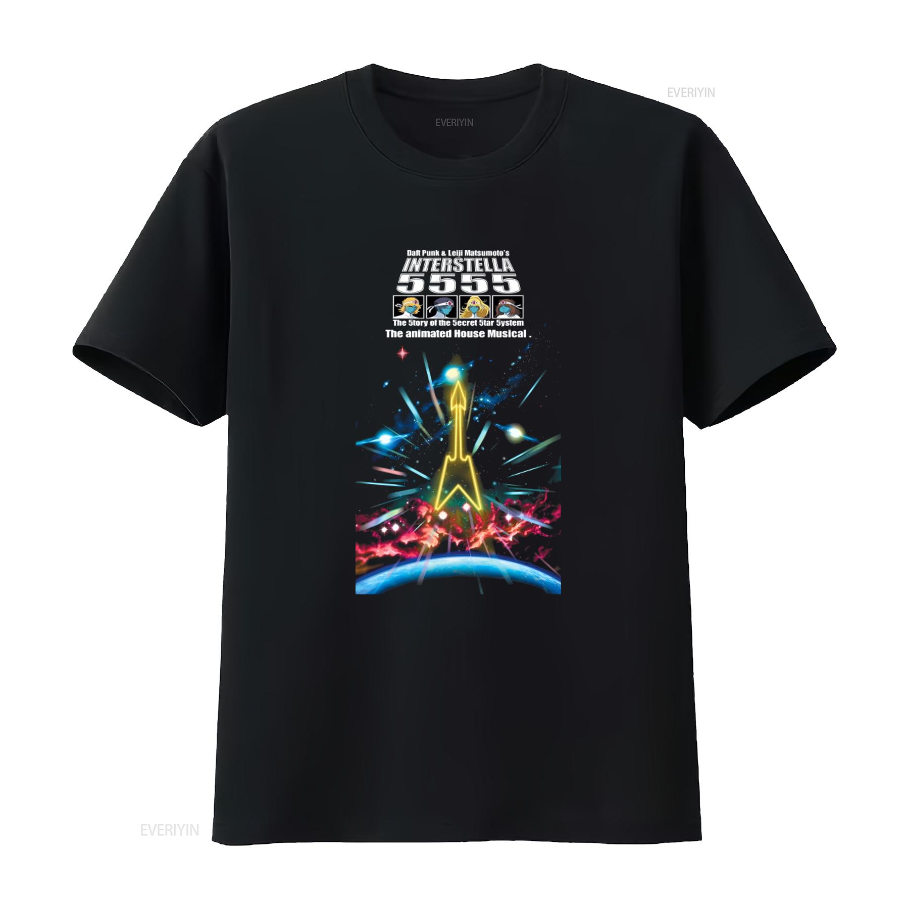 

Interstella 5555 V2 Movie Poster 2003 T Shirt Black All Sizes S 5XL Sci Fi Space Design High Quality Print vintage Washed 4XL