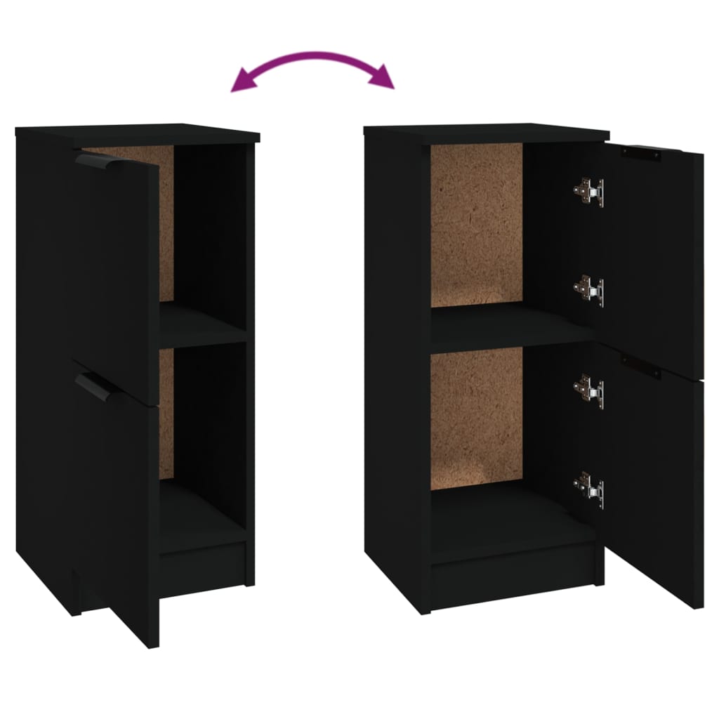 Sideboards 2 pcs Black 30 x 30 x 70 cm Engineered Wood