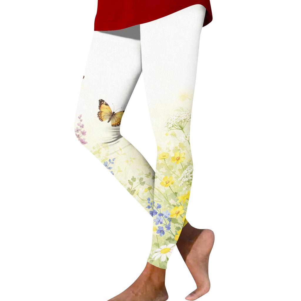 Pantaloni Casual Stampati a Gamba Dritta Moda Donna Pantaloni Yoga Stampati Slim per Esterno