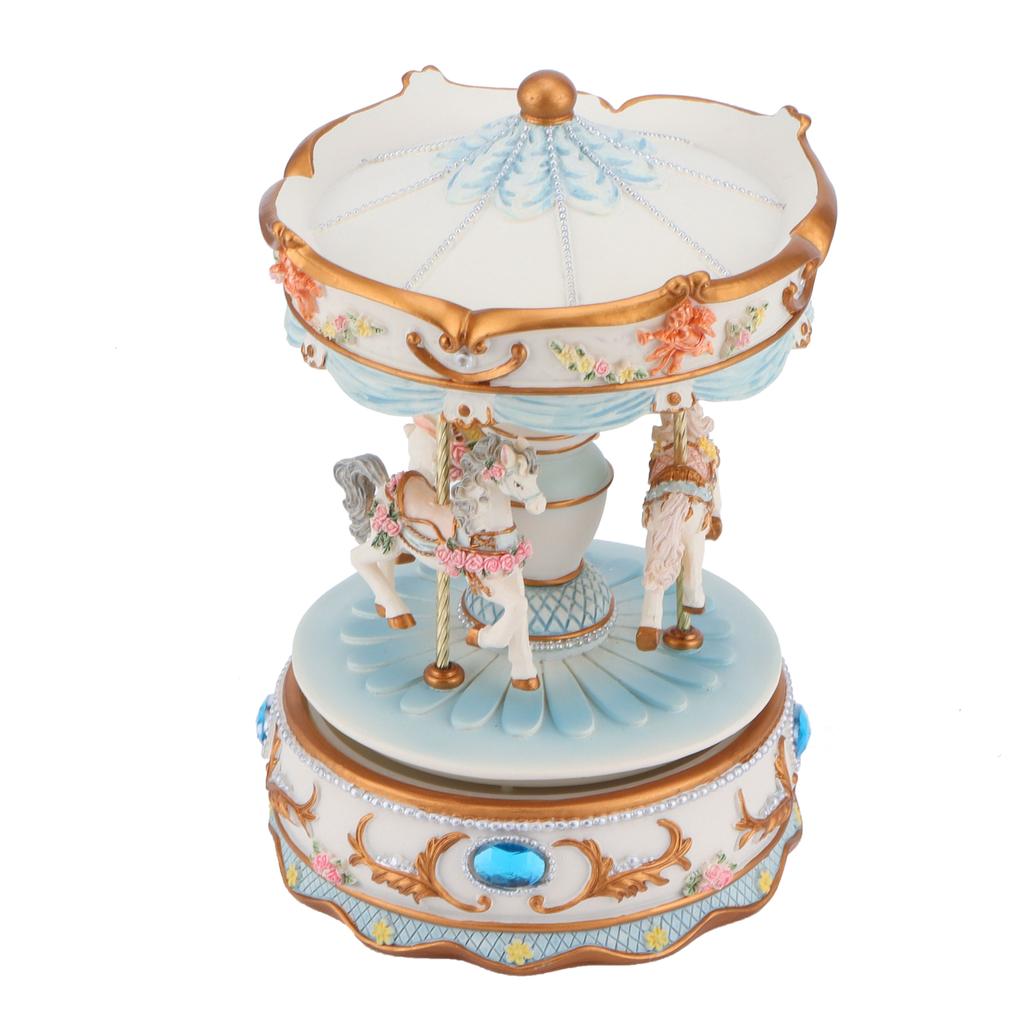 Rotating Horse Style Music Box Musical Box with Colorful Lights Valentine"s Day Gift Home Decor