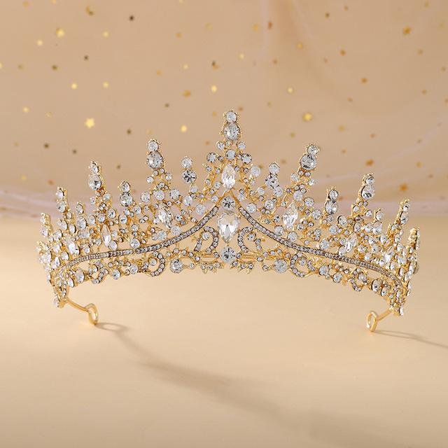 Барокко ретро розовый Аб Кристалл Свадебные тиары Корона Стразы Конкурс Выпускной Диадема — фото 9