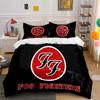 Foo Fighters Negro Rojo Juego de Cama Juego de Cama (1 funda nórdica, 2 fundas de almohada, edredón no incluido)