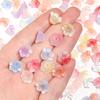 50Pcs Flower Shaped Lampwork Beads Cherry Blossom Spacer Crystal Glass Beads for Jewelry DIY Making Bracelet Hair Earring Supply