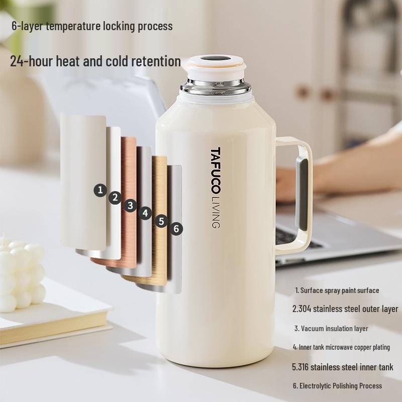 Japan Taifu T1181 Insulated Coffee Thermos - 316 Stainless Steel, Ultra-Long Heat Retention, Household Water Bottle