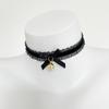 Spitzen-Glocken-Choker Damen Schwarze Schleife Samt mit Rüsche Süßer Modeschmuck