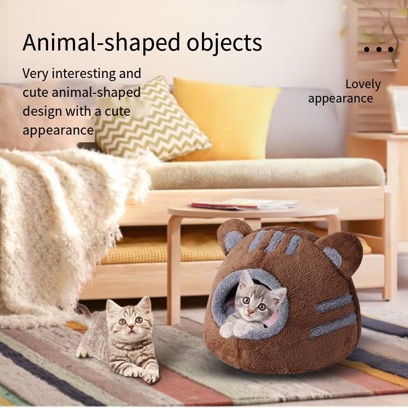 Cat ears pet washable pet bed dog dual-purpose closed cat bed pet sleeping bag a warm winter accessory closed safe design