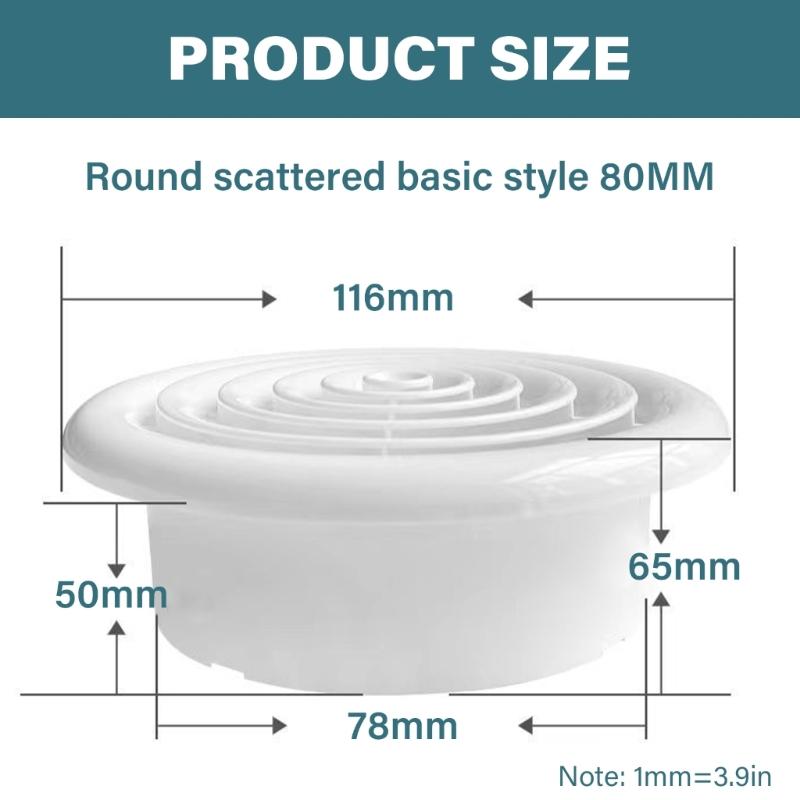 Rotatable Circular Air Vent Louver Soffit Vent with Mesh Ventilation Cover ABS Texture Suitable for Bathroom and Kitchen