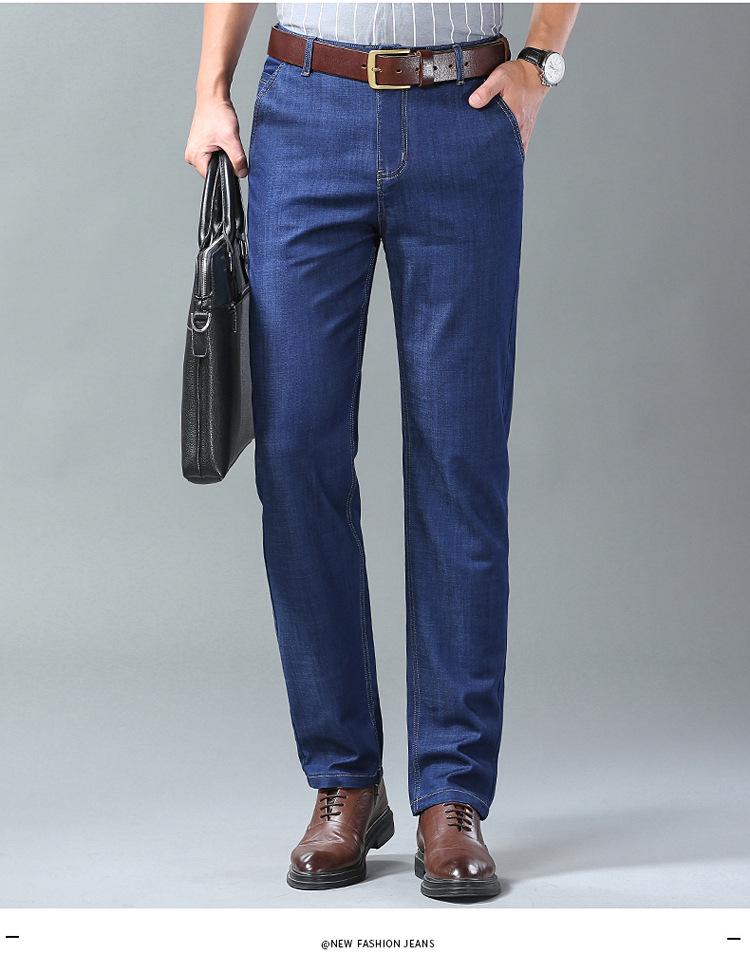 Xintang Herren Sommer Locker Gerade Bein Lässige Jeans für Mittelalterlichen Business-Stil