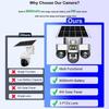 V380 PRO WiFi Solar Camera 3 PTZs Security Protection 15MP Home CCTV Cameras 3 Lens PIR Human Detection Outdoor Night Vision Surveillance