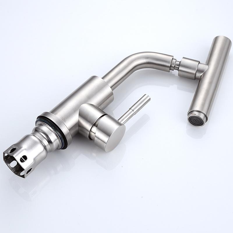 304 Nerezová ocel 360° Otočná Umyvadlová Baterie Domácí Koupelnová Směšovací Baterie na Teplou a Studenou Vodu Umyvadlová Baterie Montáž na Desku