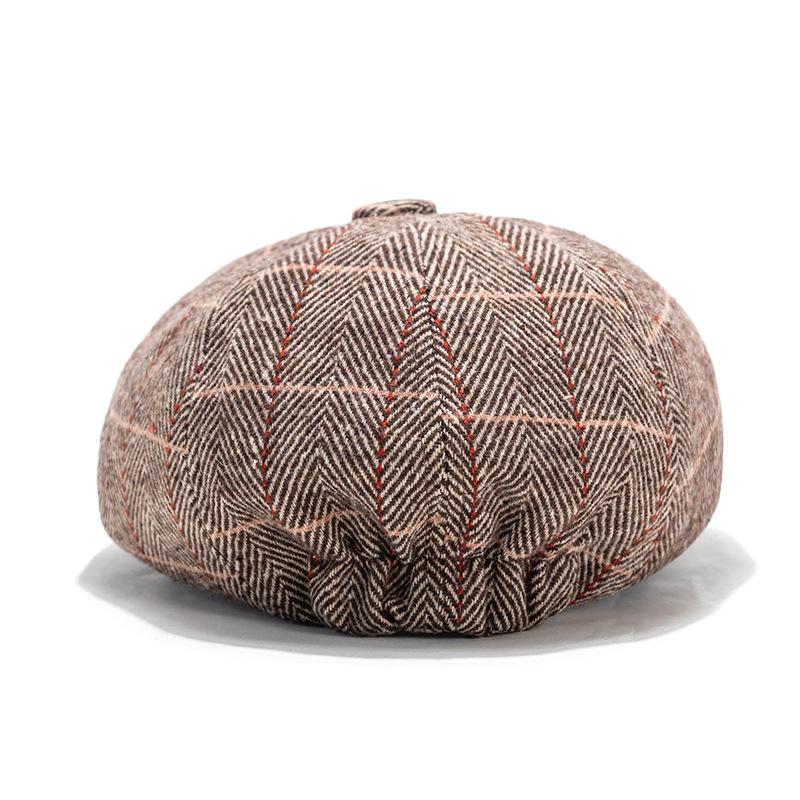 Middle-Aged and Elderly Octagonal Cap Men's Beret Autumn Winter Newsboy Caps Woolen Painter's Cap
