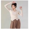 Women's Classical Dance Irregular Hem Long-Sleeve Top
