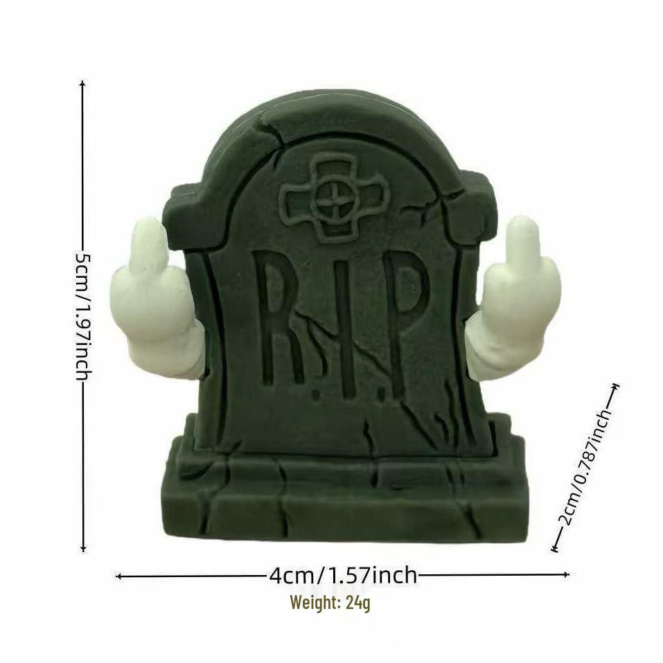 Creative Cute Ghost Resin Figurine: Middle Finger Halloween Decoration